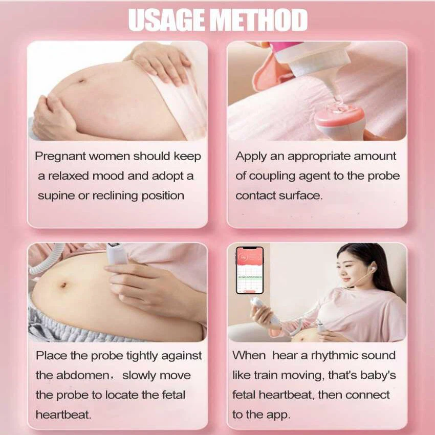 Step-by-step fetal doppler usage guide Step-by-step fetal doppler usage guide